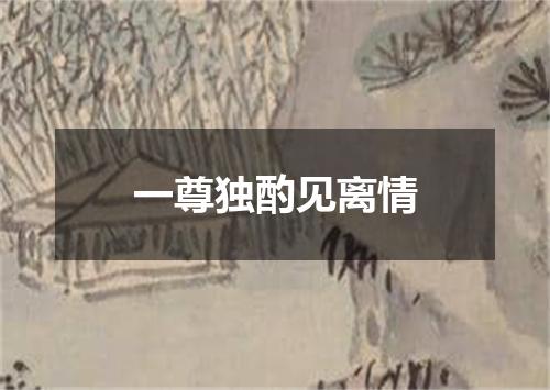 一尊独酌见离情