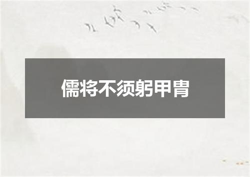儒将不须躬甲胄