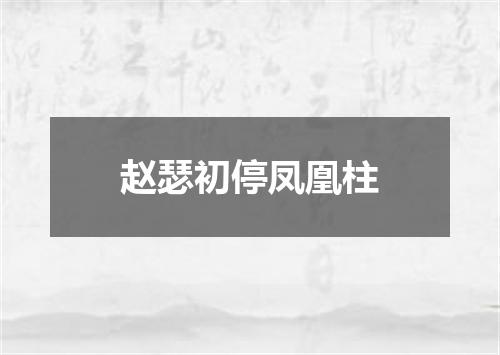 赵瑟初停凤凰柱