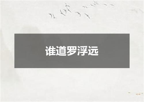 谁道罗浮远