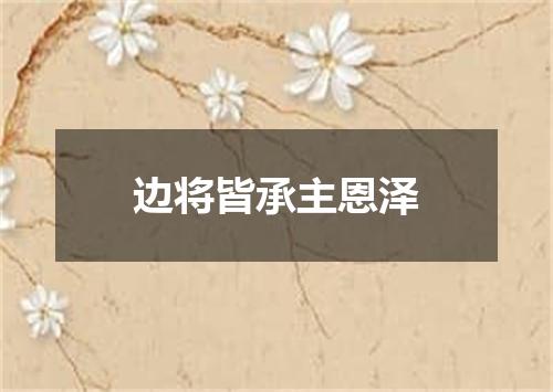 边将皆承主恩泽