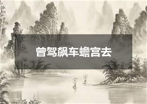 曾驾飙车蟾宫去