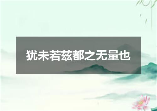 犹未若兹都之无量也