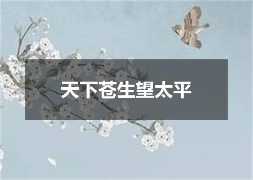 天下苍生望太平
