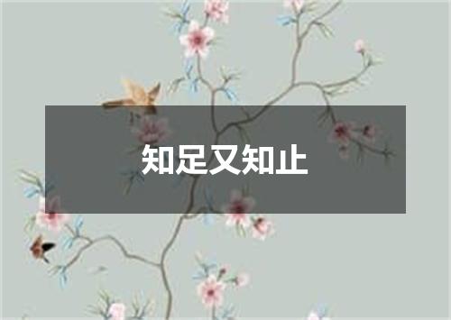 知足又知止