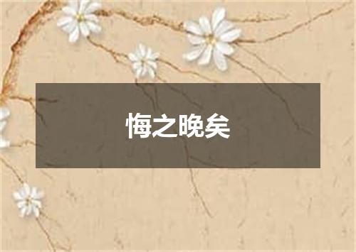 悔之晚矣