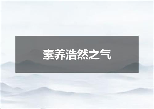 素养浩然之气