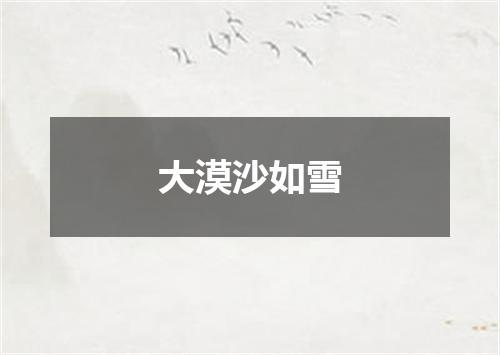 大漠沙如雪