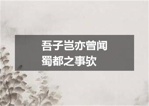 吾子岂亦曾闻蜀都之事欤