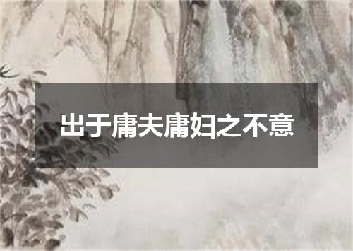 出于庸夫庸妇之不意