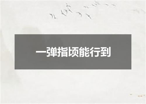 一弹指顷能行到