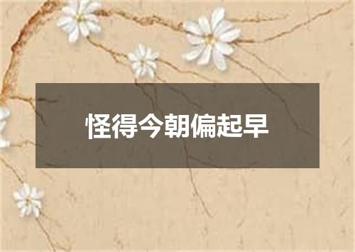 怪得今朝偏起早