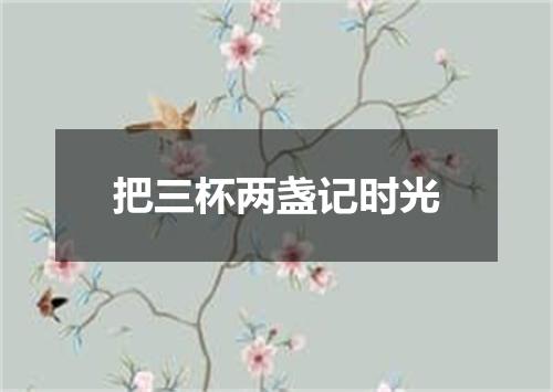把三杯两盏记时光