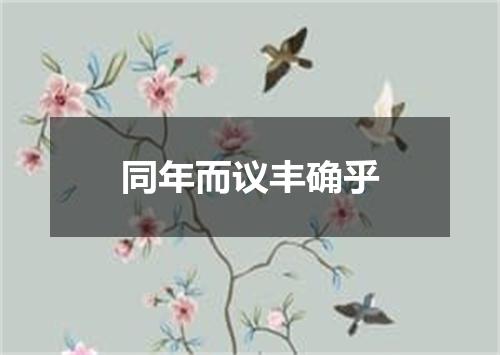 同年而议丰确乎