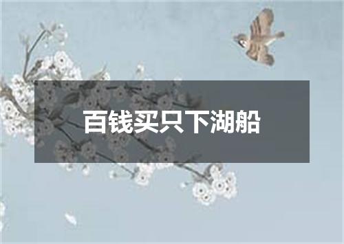 百钱买只下湖船