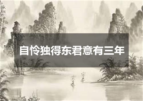 自怜独得东君意有三年