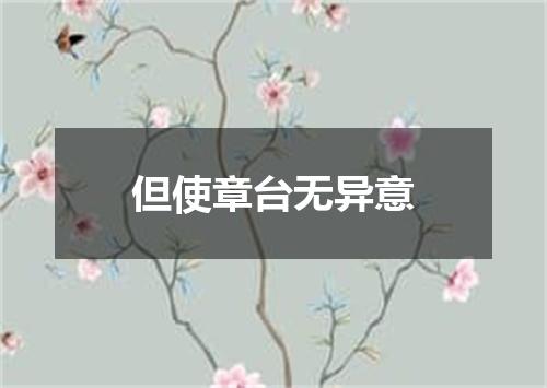 但使章台无异意