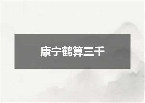 康宁鹤算三千