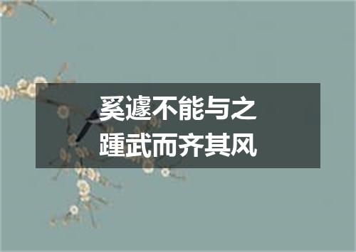 奚遽不能与之踵武而齐其风