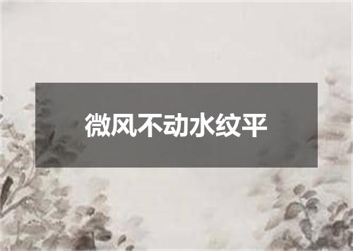 微风不动水纹平