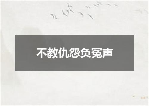 不教仇怨负冤声