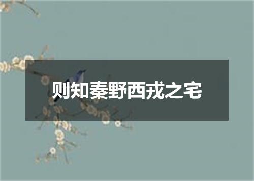 则知秦野西戎之宅