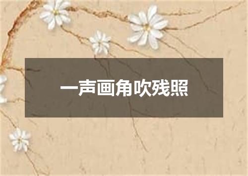 一声画角吹残照