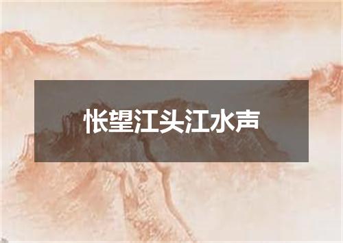 怅望江头江水声