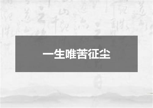 一生唯苦征尘