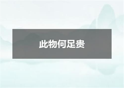 此物何足贵