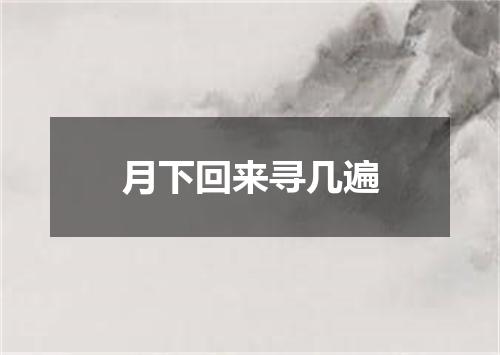月下回来寻几遍