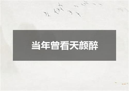 当年曾看天颜醉