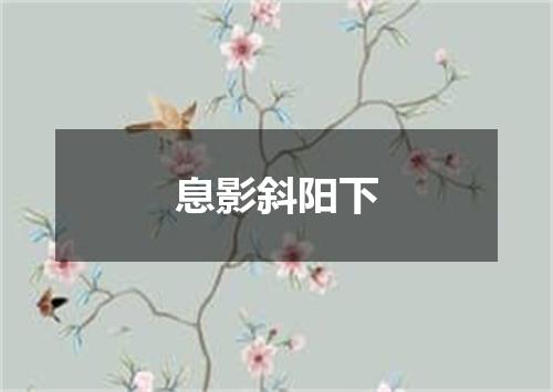 息影斜阳下