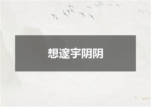 想邃宇阴阴