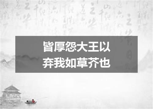 皆厚怨大王以弃我如草芥也