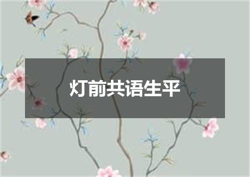 灯前共语生平