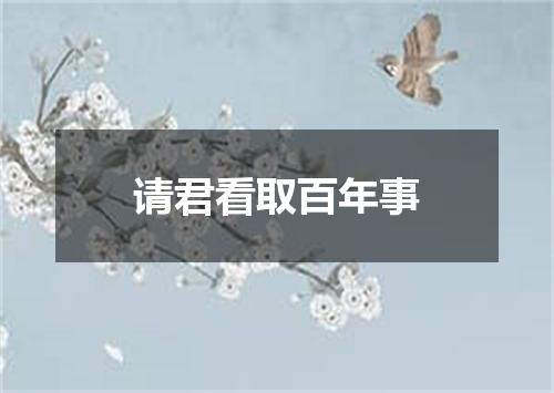 请君看取百年事