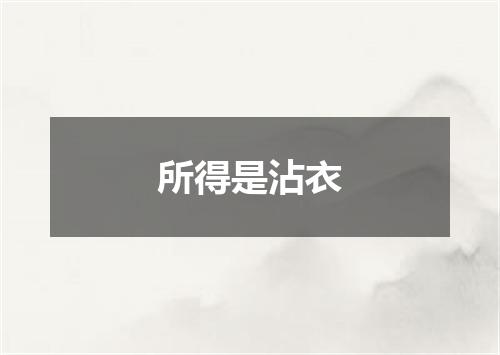 所得是沾衣