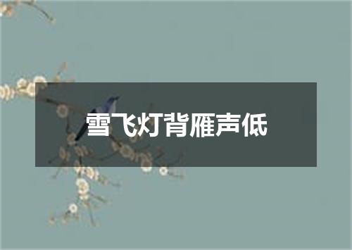 雪飞灯背雁声低