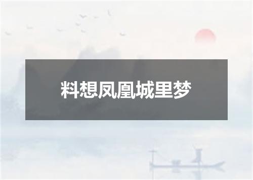 料想凤凰城里梦