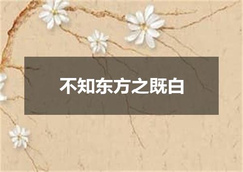 不知东方之既白