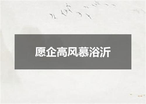 愿企高风慕浴沂