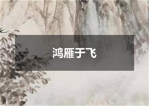 鸿雁于飞