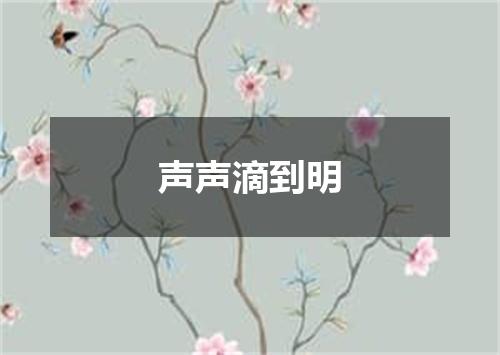 声声滴到明