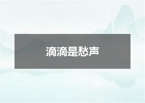 滴滴是愁声