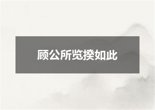 顾公所览揆如此