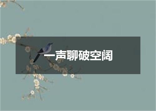 一声聊破空阔