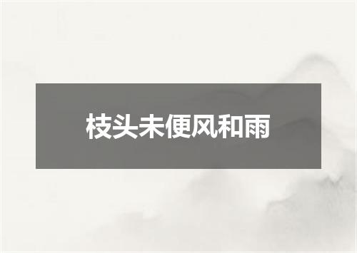 枝头未便风和雨