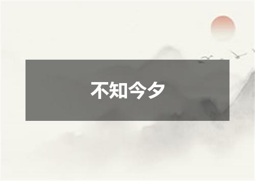 不知今夕