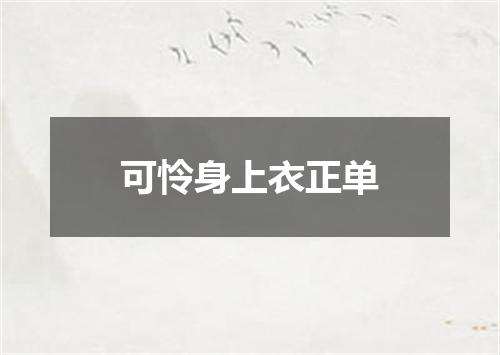 可怜身上衣正单
